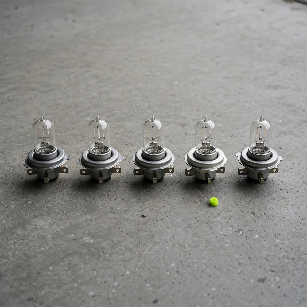 Headlamp bulbs in a row
